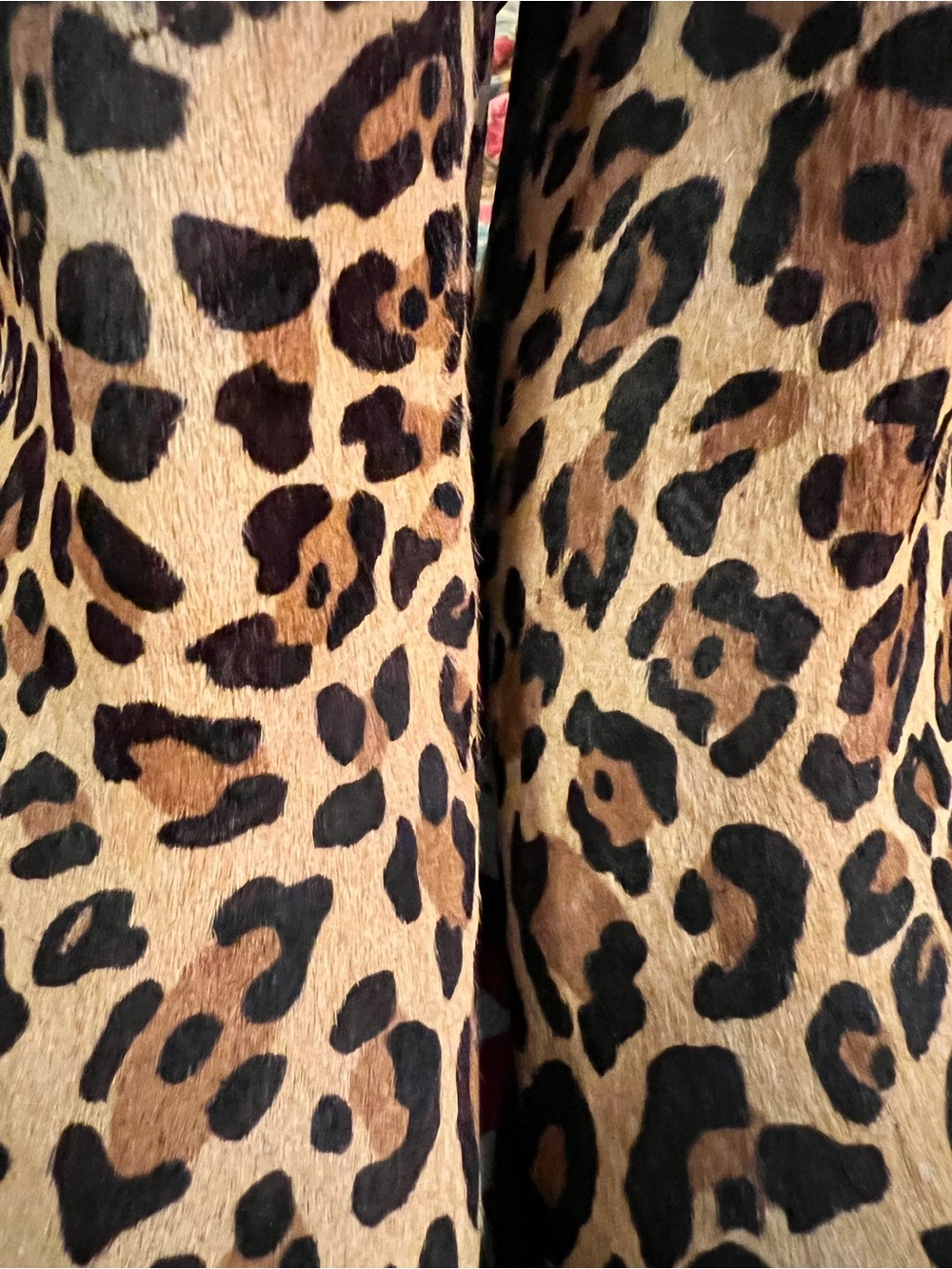 Tony Lama Calf-Hair Leopard Print Snip Toe Ankle Boots - Tan, Brown, Black - Picture 6 of 11